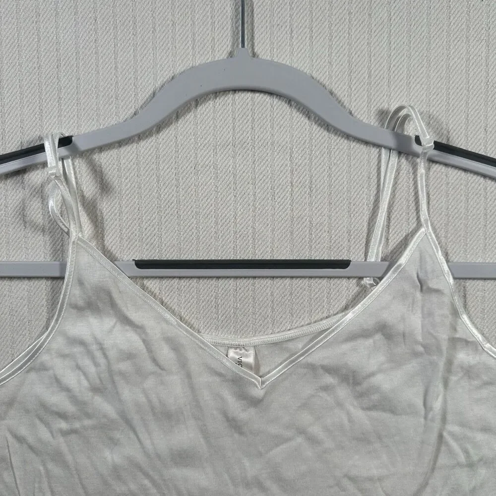 Victoria’s Secret Women’s White Cami Tank Top Size Large Adjustable Straps